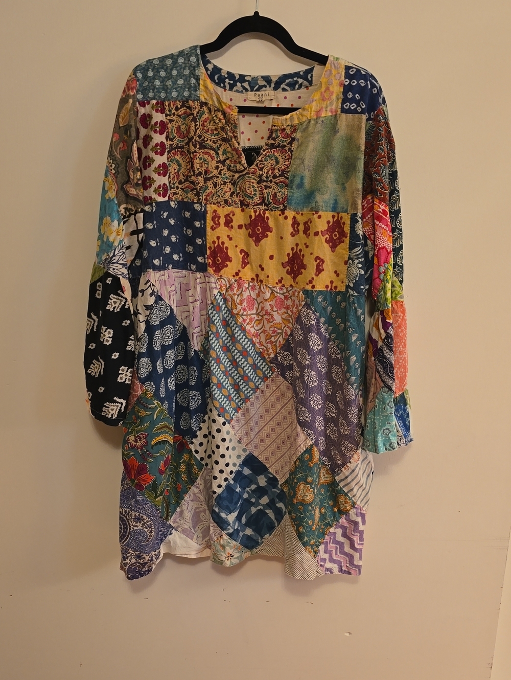 Boho Patchwork Tunic Top - Multicolor